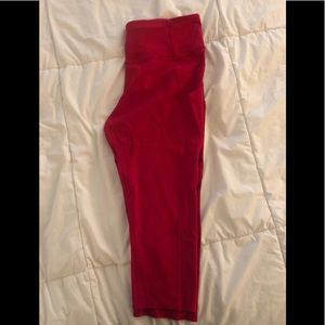 Lululemon fast and free crop leggings red